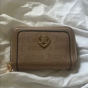 Juicy Couture Tan Wallet with Gold Heart Accent